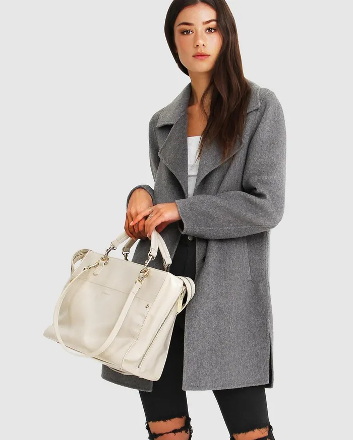 Women Coats and Jackets Belle and Bloom NEW FIT ExBoyfriend Wool Blend Oversized Jacket 8211 Dark Grey