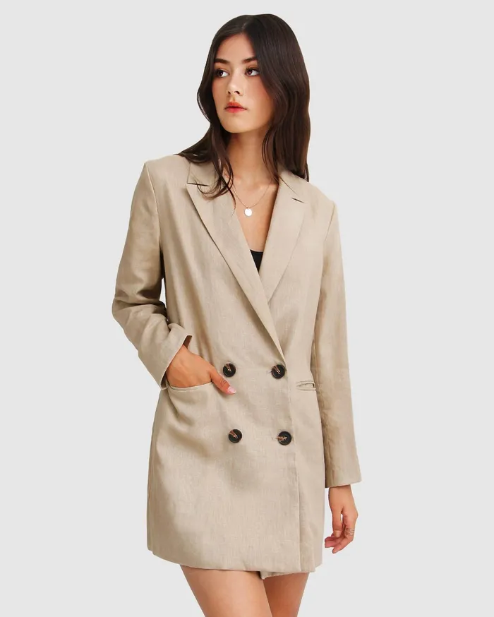 Women Coats and Jackets Belle and Bloom Princess Anna Blazer Dress 8211 Sand