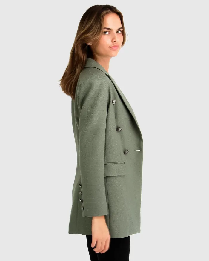 Women Coats and Jackets Belle and Bloom Princess Polina Textured Weave Blazer 8211 Military