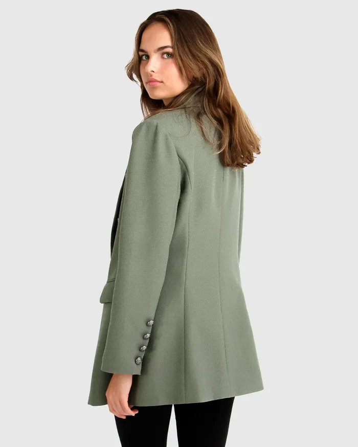 Women Coats and Jackets Belle and Bloom Princess Polina Textured Weave Blazer 8211 Military