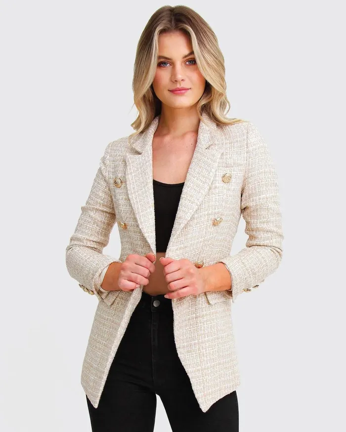 Women Coats and Jackets Belle and Bloom Princess Polina Tweed Blazer 8211 Beige Marle Women Coats and Jackets Belle and Bloom Princess Polina Tweed Blazer 8211 Beige Marle