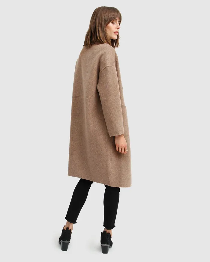 Women Coats and Jackets Belle and Bloom Publisher DoubleBreasted Wool Blend Coat 8211 Oat