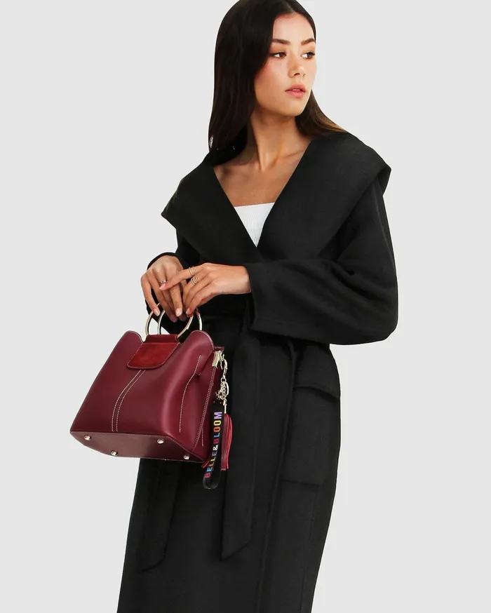 Women Coats and Jackets Belle and Bloom Runaway Wool Blend Robe Coat 8211 Black