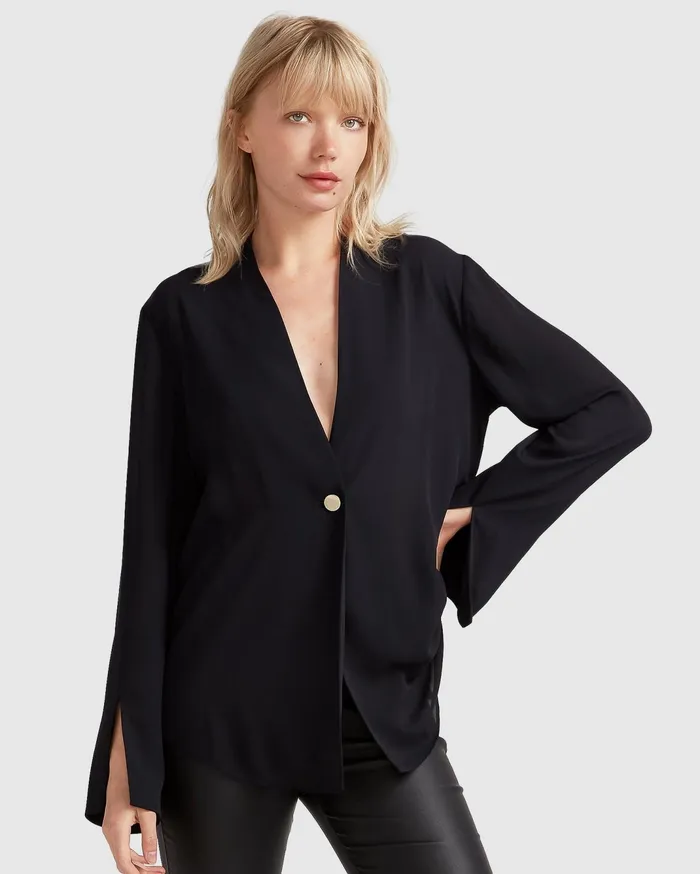 Women Coats and Jackets Belle and Bloom Sheer Genius Lightweight Blazer 8211 Black Women Coats and Jackets Belle and Bloom Sheer Genius Lightweight Blazer 8211 Black