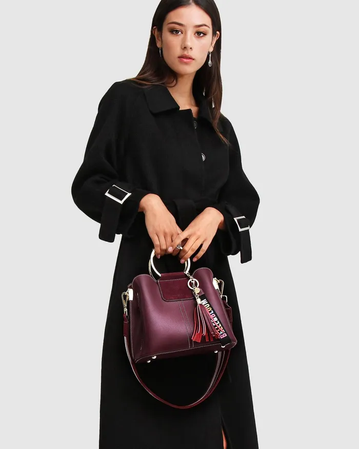 Women Coats and Jackets Belle and Bloom Shore To Shore Belted Wool Coat 8211 Black
