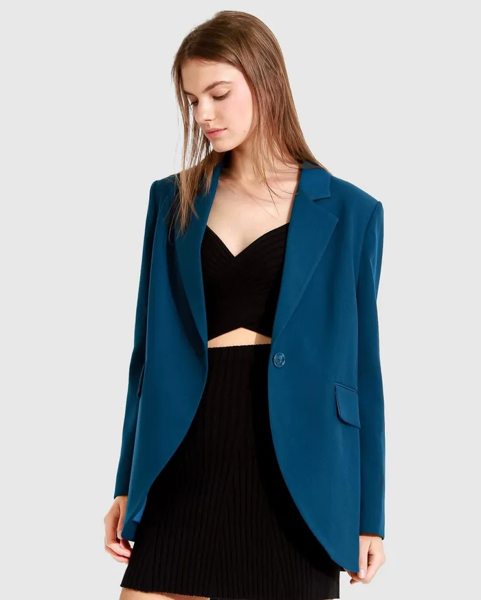 Women Coats and Jackets Belle and Bloom Unchained Heart Blazer 8211 Dark Teal