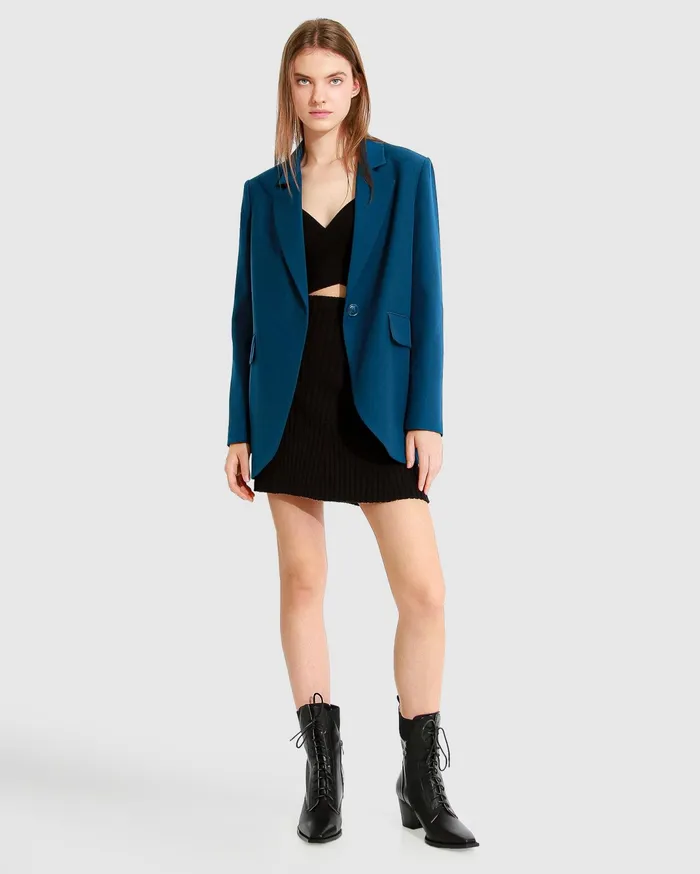 Women Coats and Jackets Belle and Bloom Unchained Heart Blazer 8211 Dark Teal