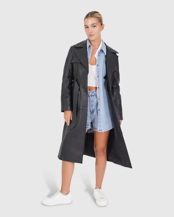 Women Coats and Jackets Belle and Bloom Unstoppable Leather Trench 8211 Black Women Coats and Jackets Belle and Bloom Unstoppable Leather Trench 8211 Black