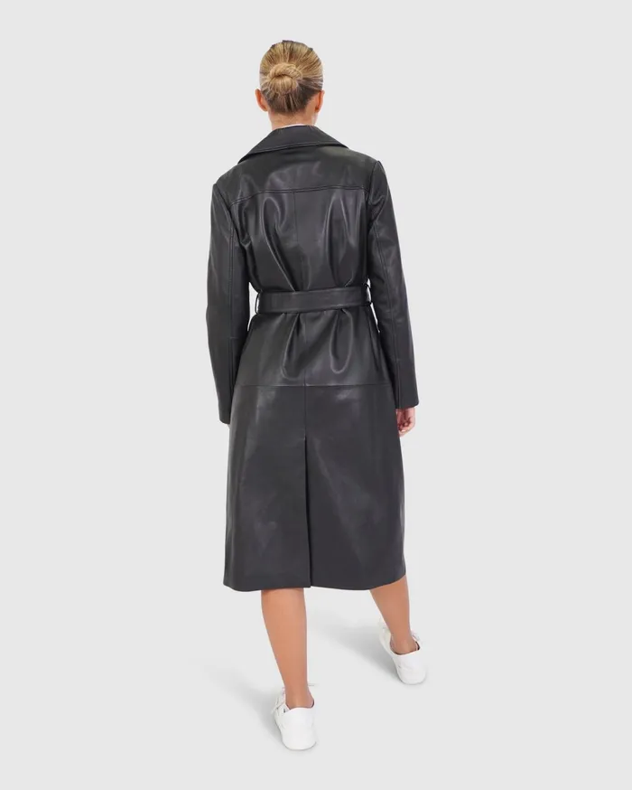 Women Coats and Jackets Belle and Bloom Unstoppable Leather Trench 8211 Black