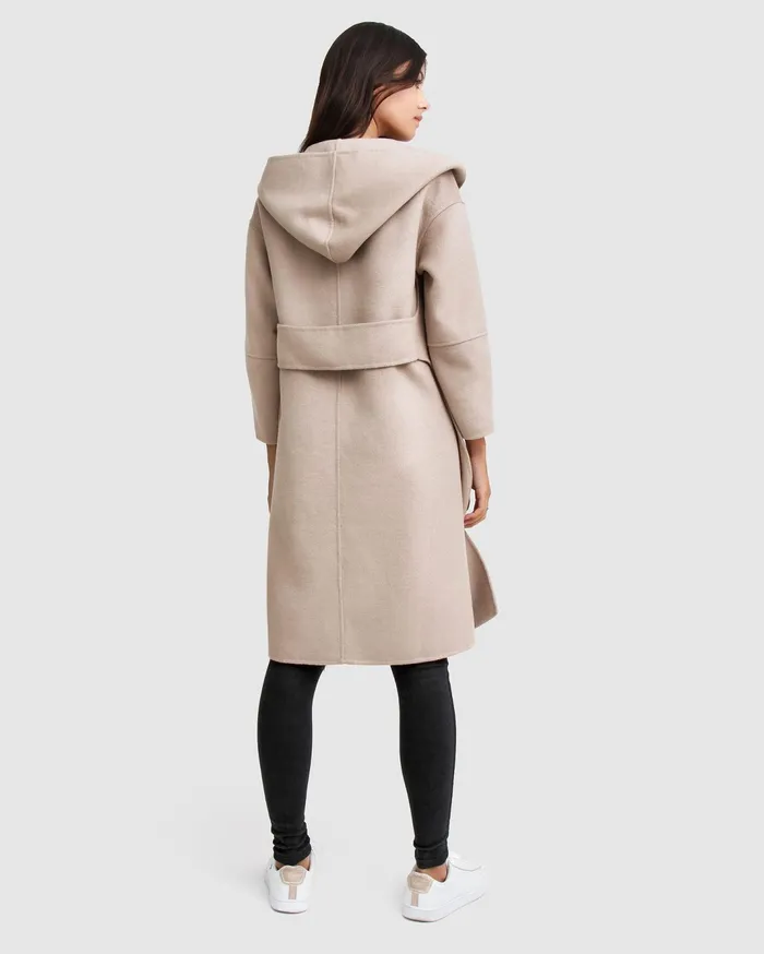 Women Coats and Jackets Belle and Bloom Walk This Way Wool Blend Oversized Coat 8211 Sand