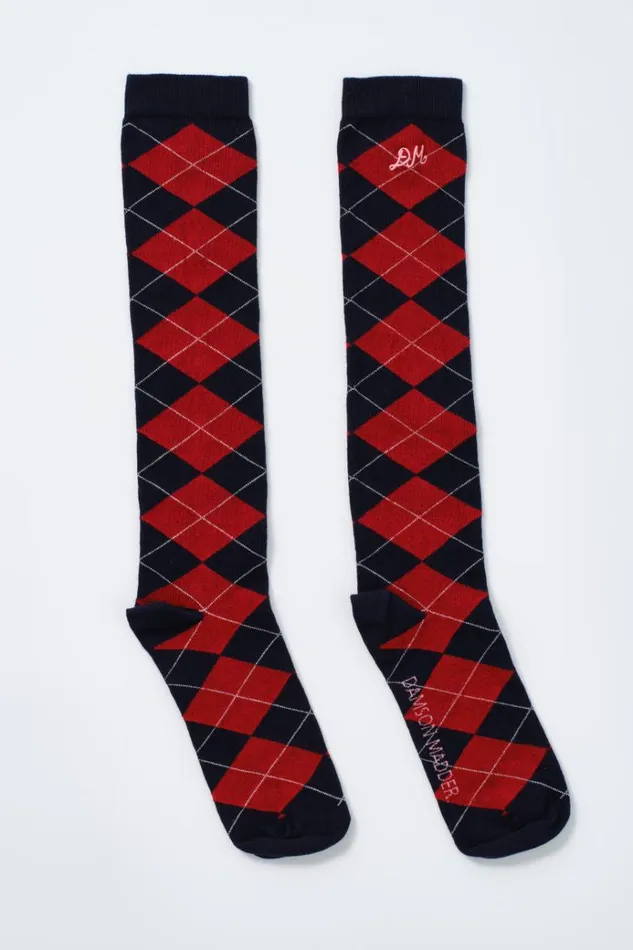 Women Cold Weather Accessories Damson Madder Knee Length Socks 8211 Navy Argyle Women Cold Weather Accessories Damson Madder Knee Length Socks 8211 Navy Argyle