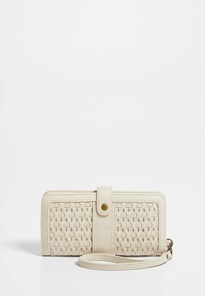 Women Cream Woven Wallet Maurices Bags