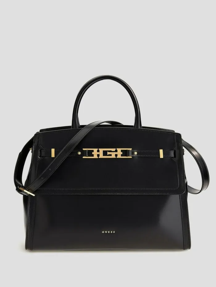 Women Cristina Medium Satchel Black Floral Print Marciano Accessories