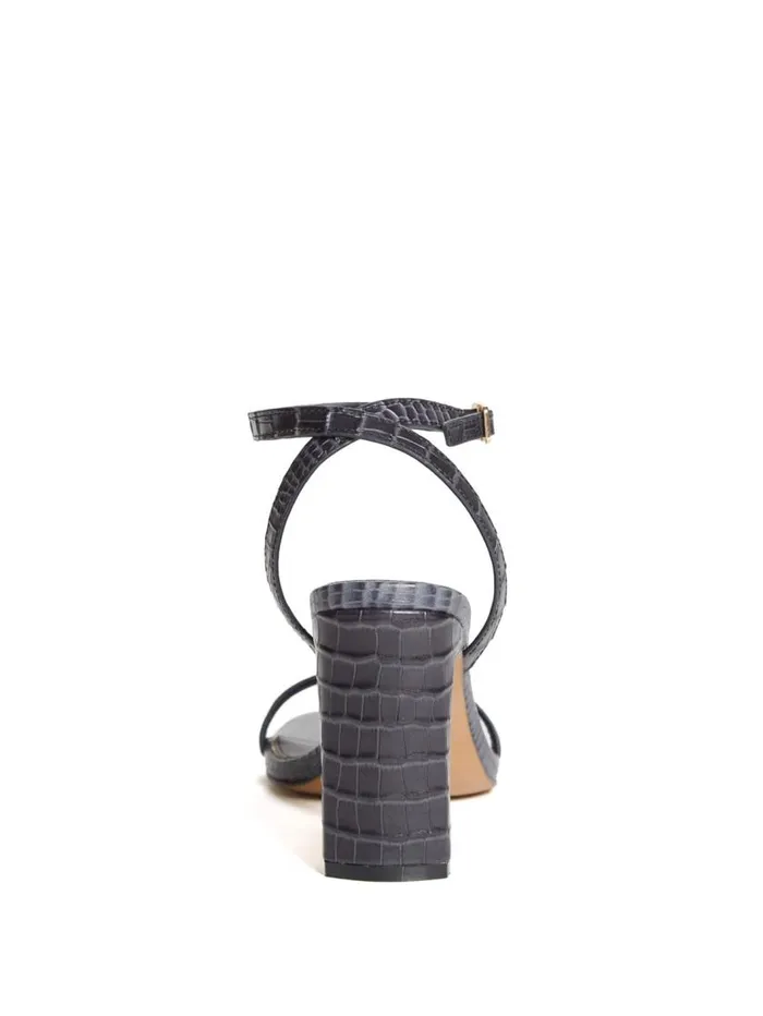 Women Crocodile Ankle Strap Heeled Sandal Silk Blue Marciano Shoes Women Crocodile Ankle Strap Heeled Sandal Silk Blue Marciano Shoes