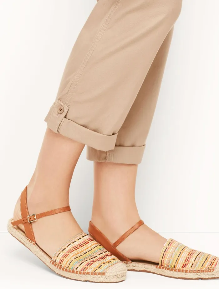 Women Crops Talbots Soft Twill Slim Leg Crop Pants Clay Pebble