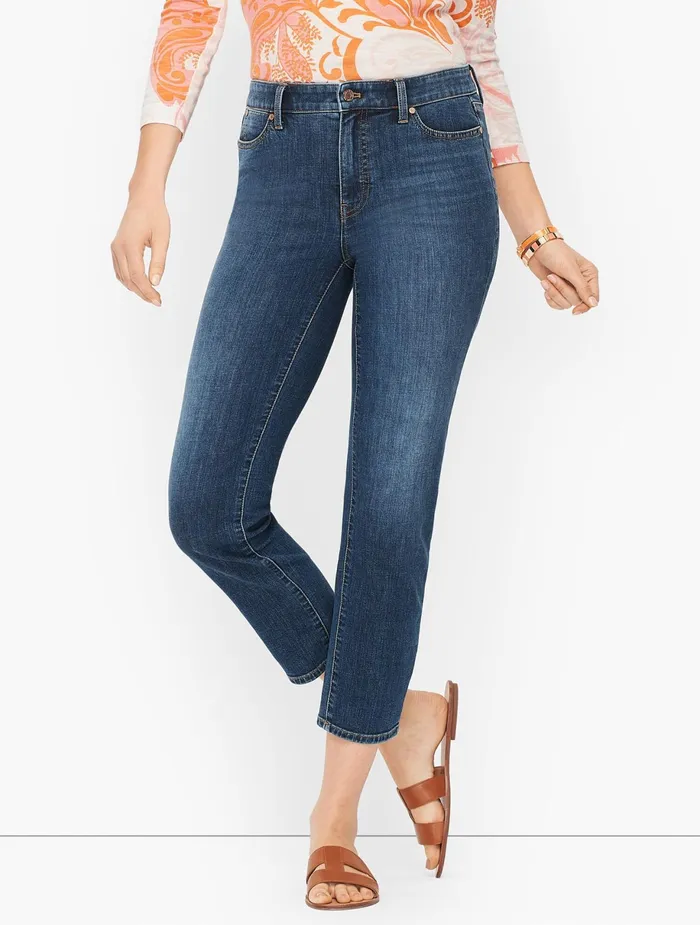 Women Crops Talbots Straight Leg Crop Jeans Mer Wash