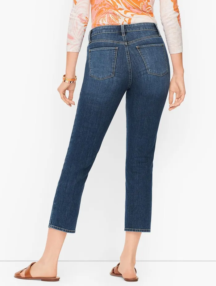 Women Crops Talbots Straight Leg Crop Jeans Mer Wash