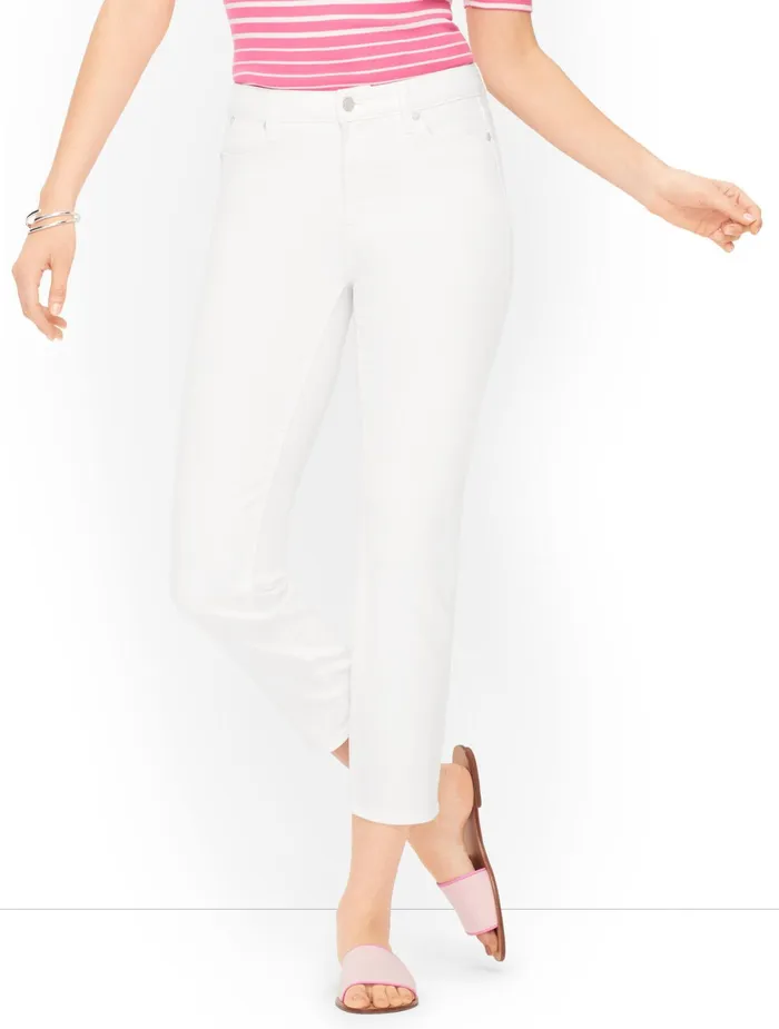 Women Crops Talbots Straight Leg Crop Jeans White