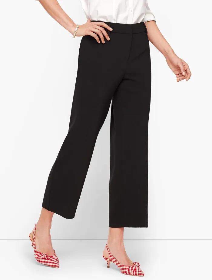 Women Crops Talbots Straight Leg Crop Pants Black