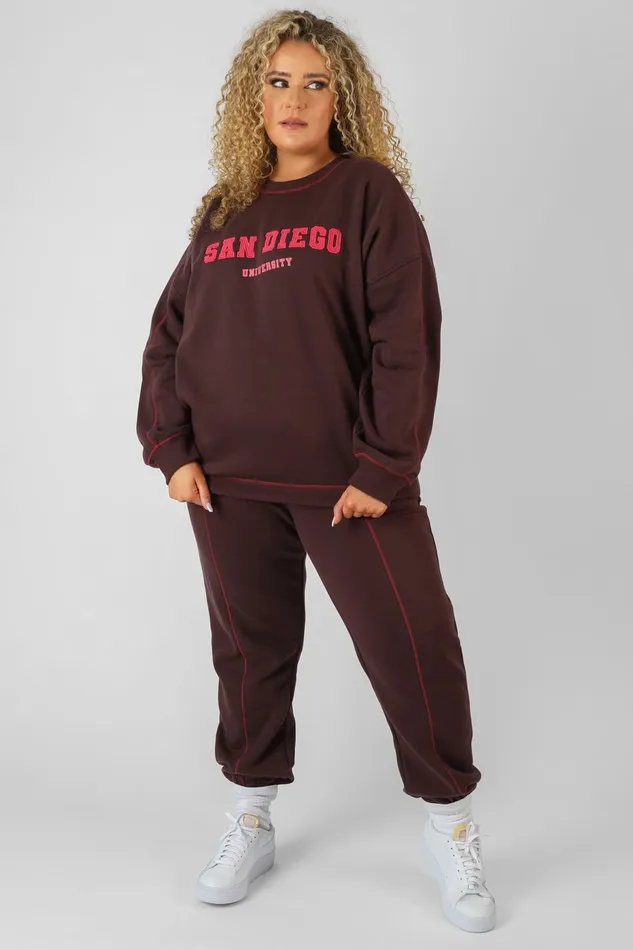 Women Curve Contrast Stitch 90039s Joggers Aubergine Kaiia Burgundy Public Desire Jogger and Leggings Women Curve Contrast Stitch 90039s Joggers Aubergine Kaiia Burgundy Public Desire Jogger and Leggings