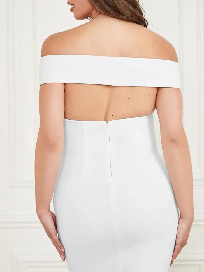 Women Dahlia OfftheShoulder Dress Pale Pearl Marciano Dresses Women Dahlia OfftheShoulder Dress Pale Pearl Marciano Dresses