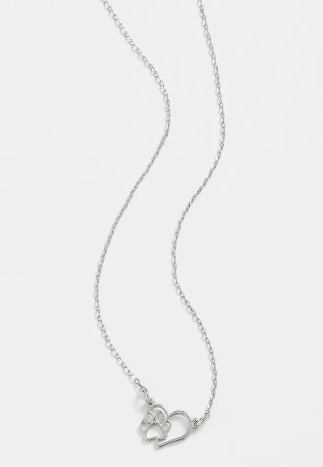 Women Dainty Heart Paw Necklace Maurices Jewelry
