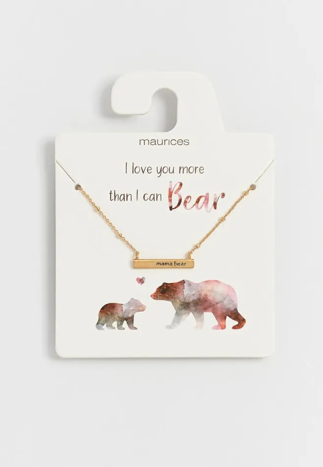 Women Dainty Mama Bear Bar Necklace Maurices Jewelry