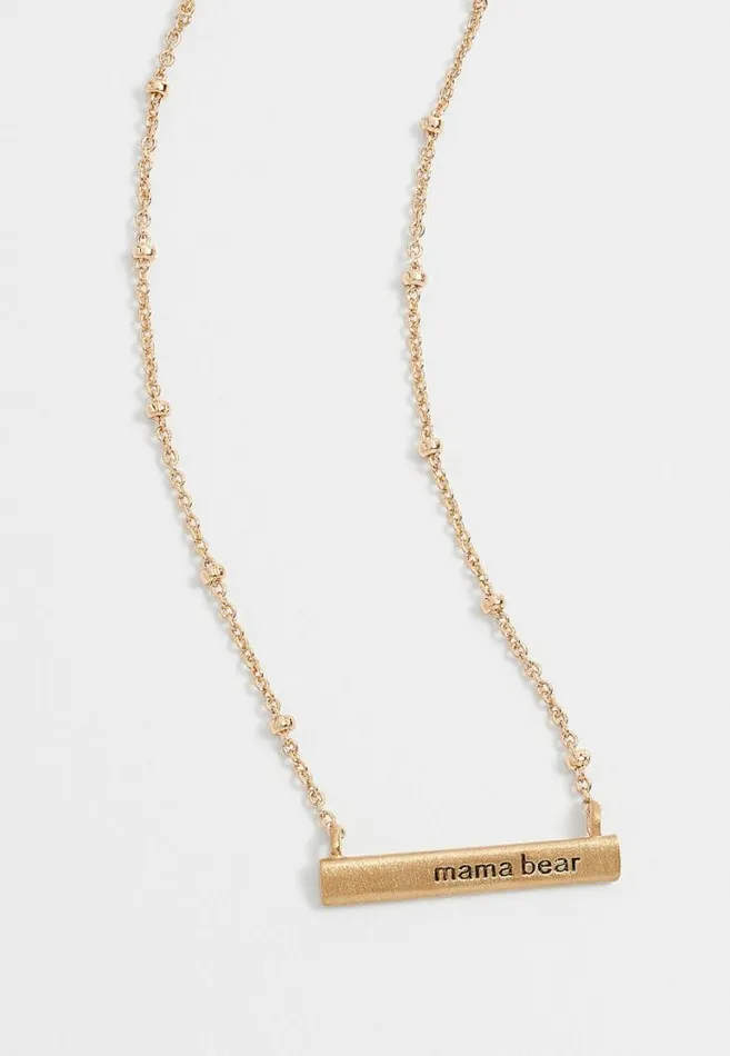 Women Dainty Mama Bear Bar Necklace Maurices Jewelry