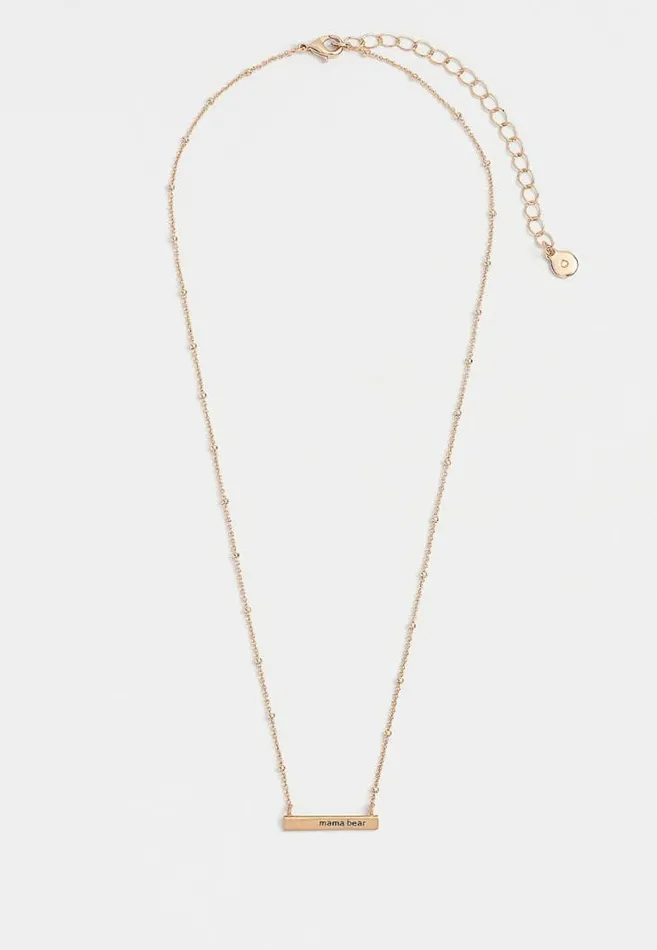 Women Dainty Mama Bear Bar Necklace Maurices Jewelry