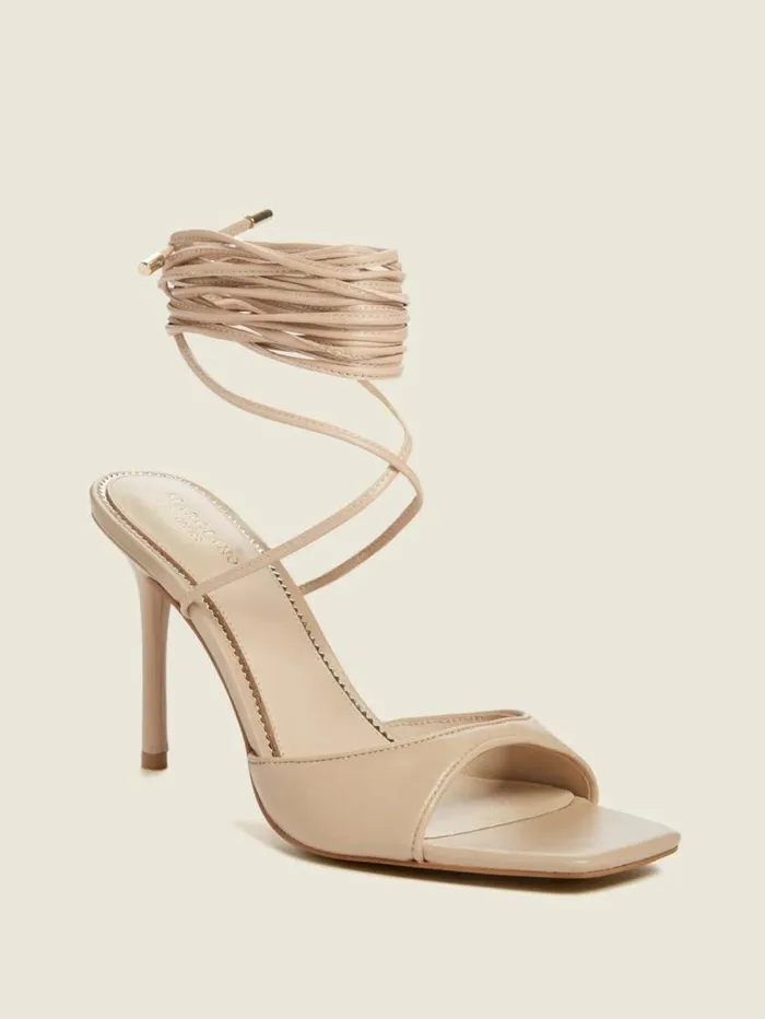 Women Dalisa Leather LaceUp Sandal Light Natural 110 Marciano Shoes