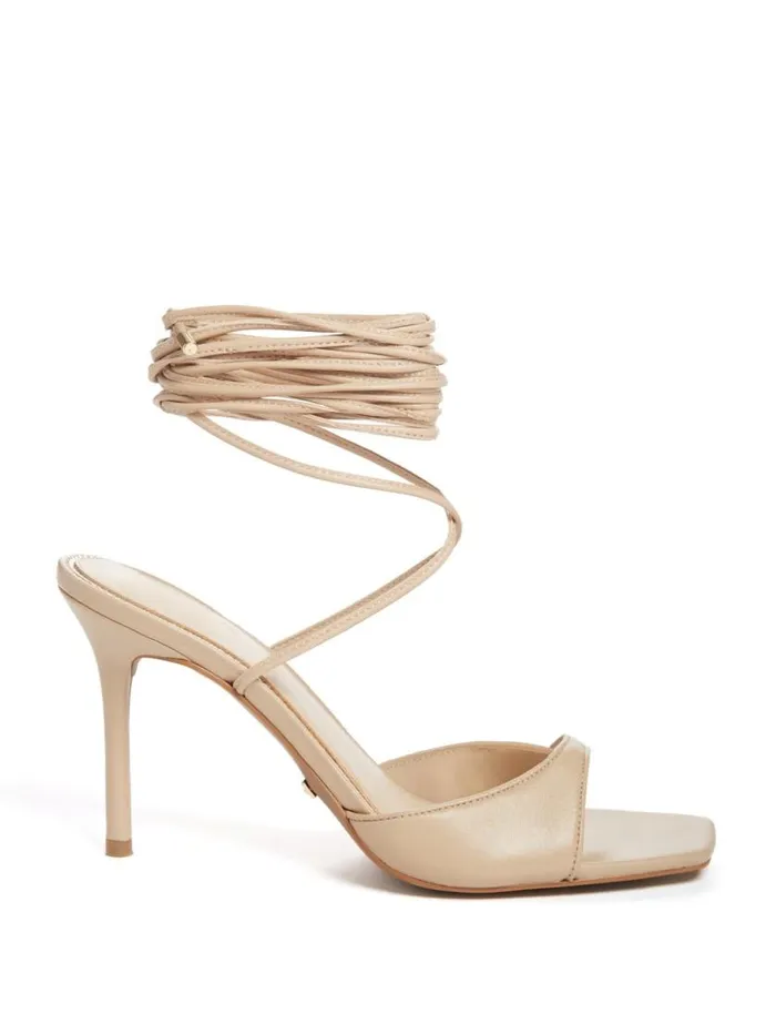 Women Dalisa Leather LaceUp Sandal Light Natural 110 Marciano Shoes Women Dalisa Leather LaceUp Sandal Light Natural 110 Marciano Shoes