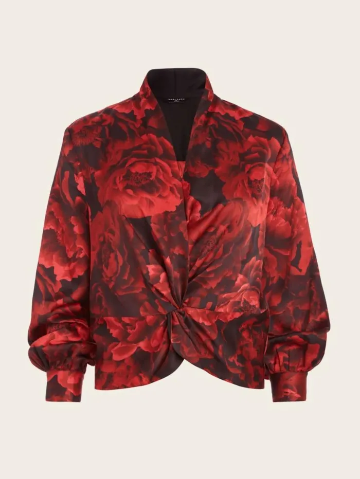Women Daphne Blouse Passion Flower Print Marciano Tops And Sweaters Women Daphne Blouse Passion Flower Print Marciano Tops And Sweaters