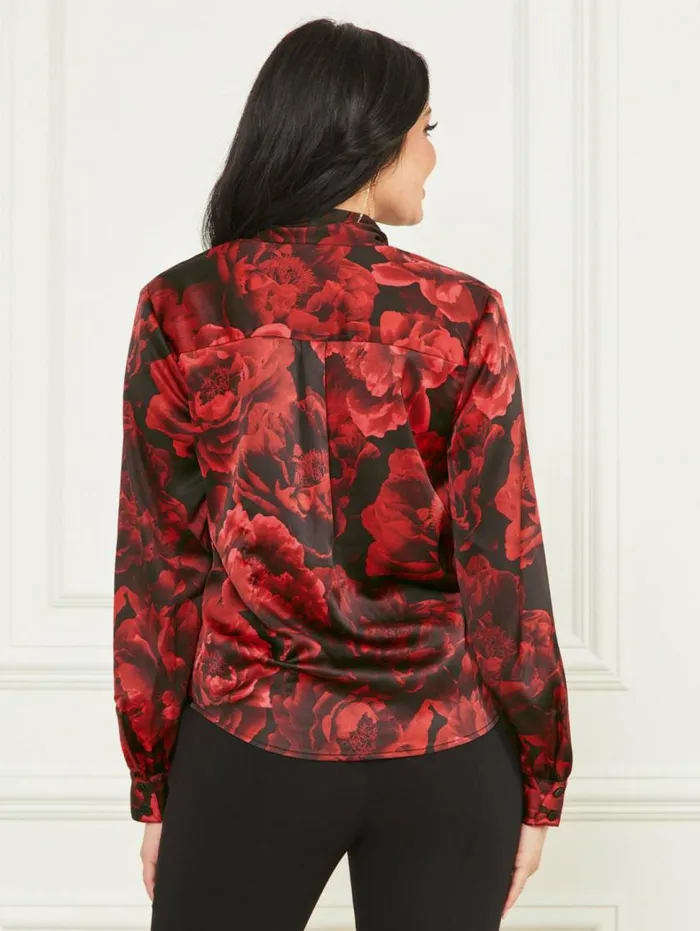 Women Daphne Blouse Passion Flower Print Marciano Tops And Sweaters Women Daphne Blouse Passion Flower Print Marciano Tops And Sweaters