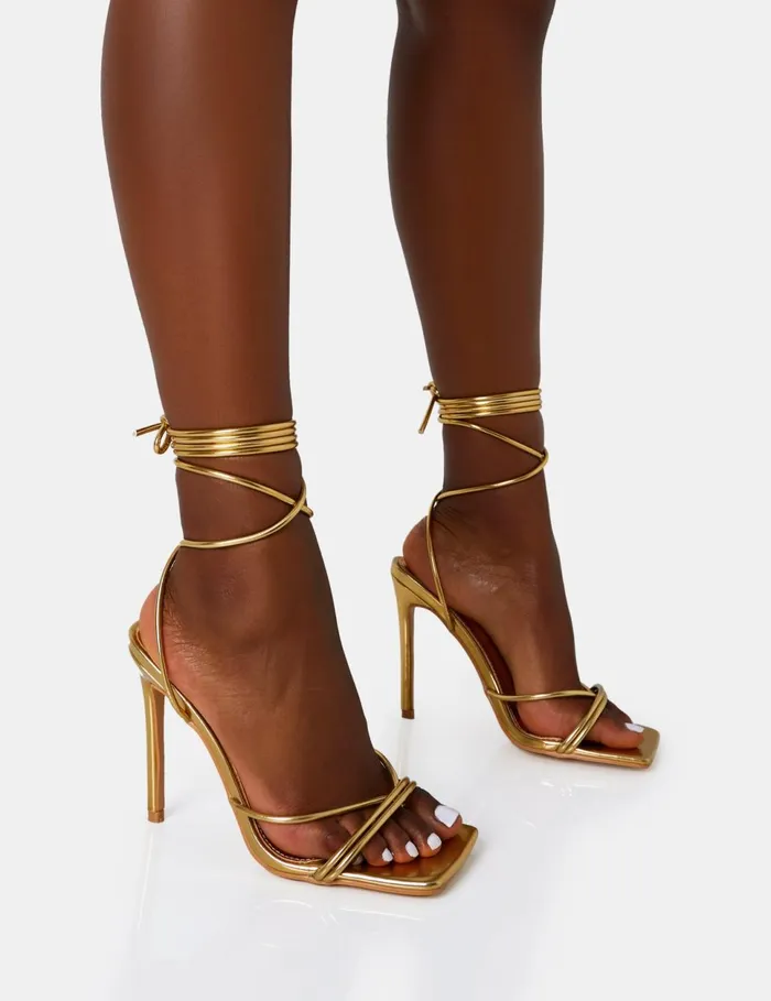 Women Dax Wide Fit Gold Pu Barely There Lace Up Square Toe Stiletto Heels Gold Public Desire Lace Up Heels Women Dax Wide Fit Gold Pu Barely There Lace Up Square Toe Stiletto Heels Gold Public Desire Lace Up Heels
