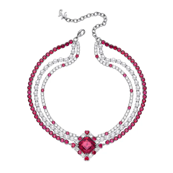 Women Designer Dark Pink Alena Necklace Nana Jacqueline Nana Jacqueline Necklaces