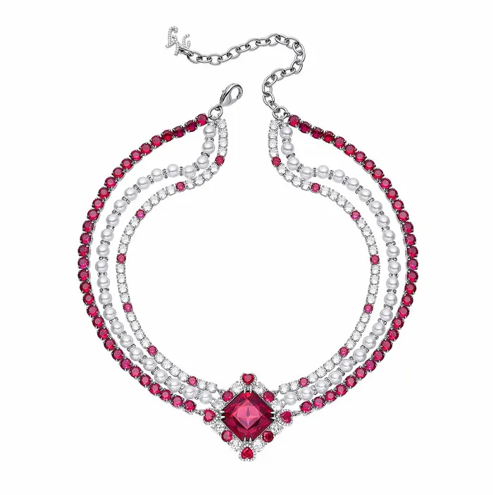 Women Designer Dark Pink Alena Necklace Nana Jacqueline Nana Jacqueline Necklaces Women Designer Dark Pink Alena Necklace Nana Jacqueline Nana Jacqueline Necklaces