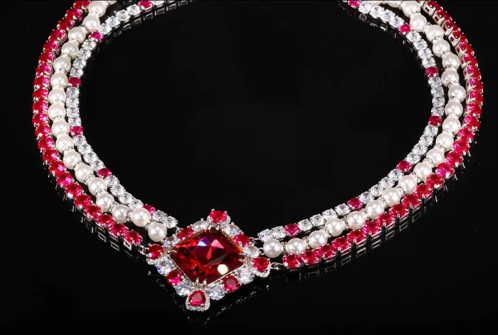 Women Designer Dark Pink Alena Necklace Nana Jacqueline Nana Jacqueline Necklaces Women Designer Dark Pink Alena Necklace Nana Jacqueline Nana Jacqueline Necklaces