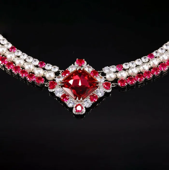 Women Designer Dark Pink Alena Necklace Nana Jacqueline Nana Jacqueline Necklaces Women Designer Dark Pink Alena Necklace Nana Jacqueline Nana Jacqueline Necklaces