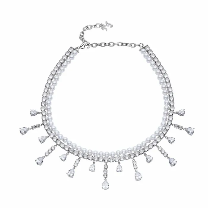 Women Designer Harper Silver Necklace With Diamond Teardrop Nana Jacqueline Nana Jacqueline Necklaces