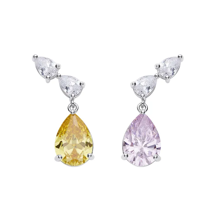 Women Designer Pink And Yellow Diamond Earrings Nana Jacqueline Earrings