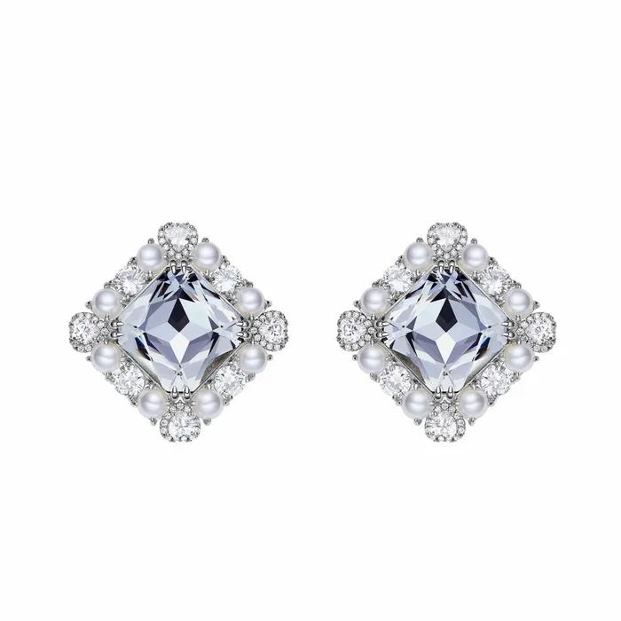 Women Diamond Shaped Earrings With Pearl Accents Nana Jacqueline Earrings