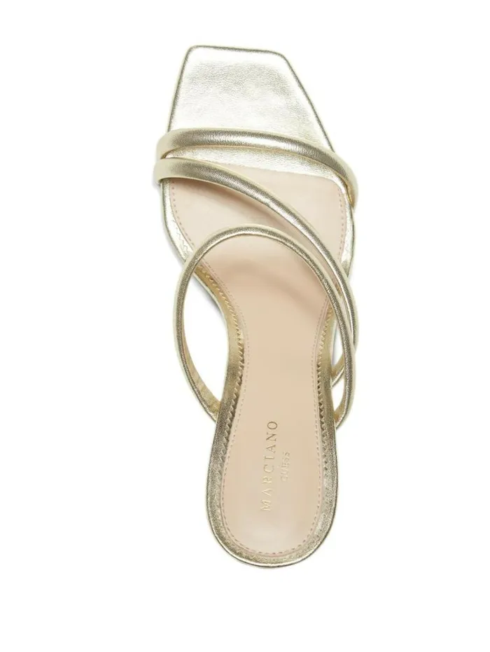 Women Dorila Leather Strappy Sandal Gld1 Gold Marciano Shoes Women Dorila Leather Strappy Sandal Gld1 Gold Marciano Shoes