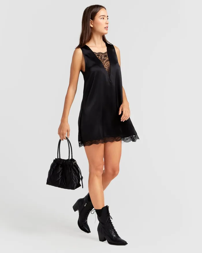 Women Dresses Belle and Bloom After Party Lace Mini Dress 8211 Black