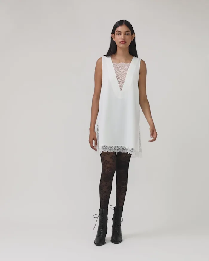 Women Dresses Belle and Bloom After Party Lace Mini Dress 8211 OffWhite