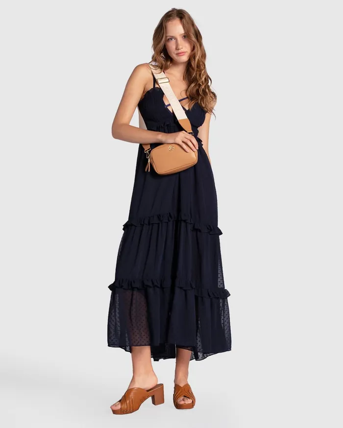 Women Dresses Belle and Bloom As It Was Tiered Midi Dress 8211 Navy