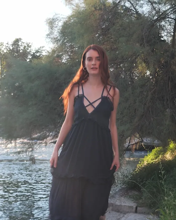 Women Dresses Belle and Bloom As It Was Tiered Midi Dress 8211 Navy