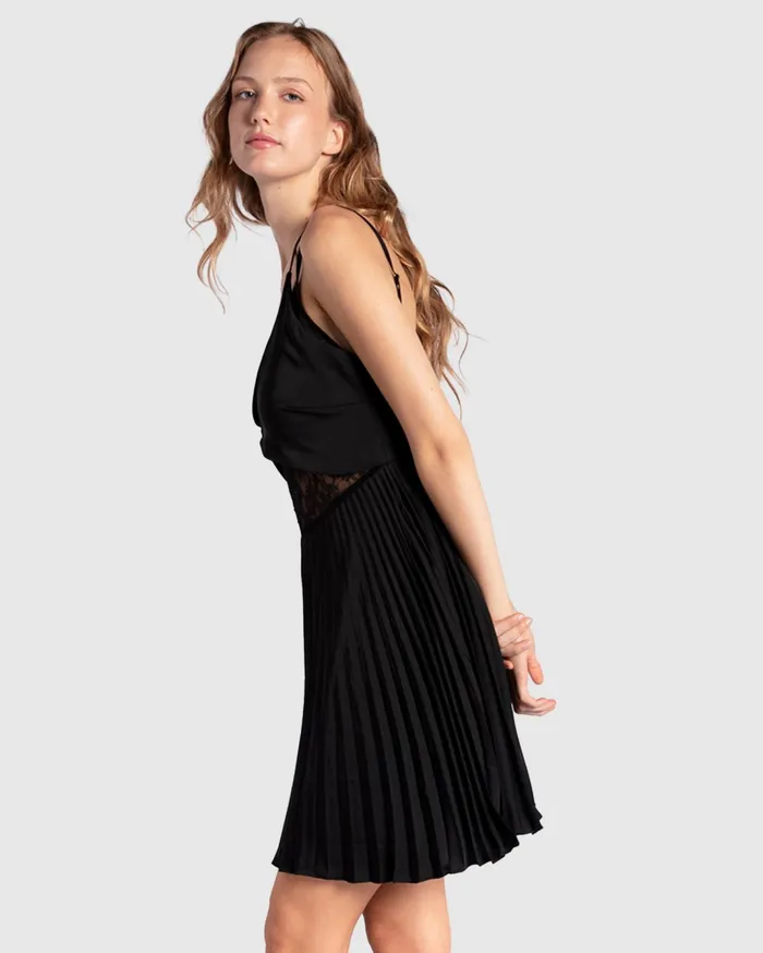 Women Dresses Belle and Bloom Feel It Still Lace Trim Mini Dress 8211 Black