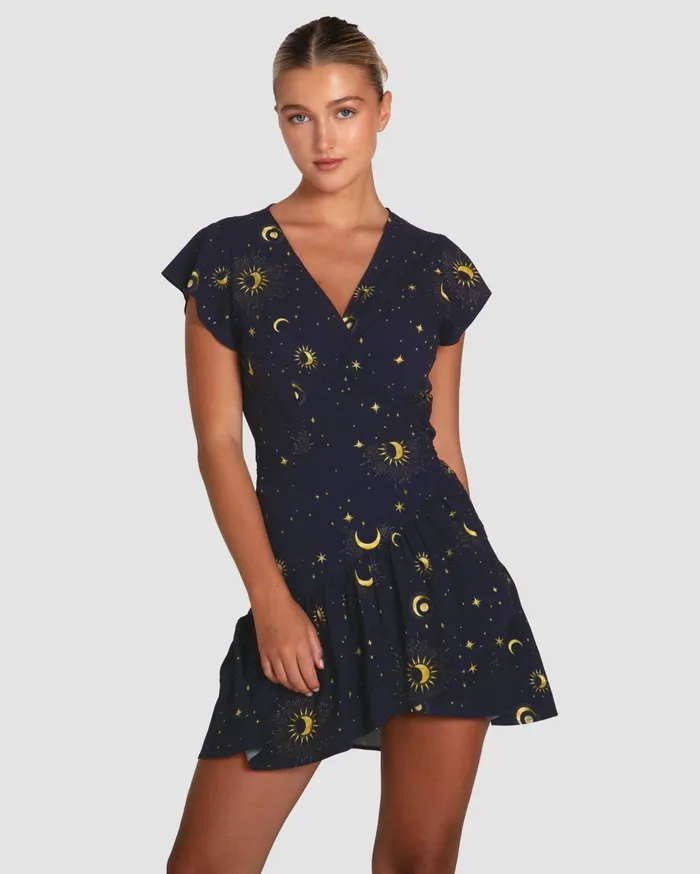 Women Dresses Belle and Bloom Love Shack Mini Wrap Dress 8211 Navy