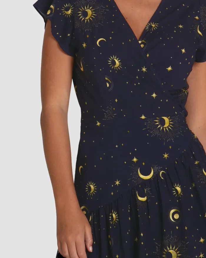 Women Dresses Belle and Bloom Love Shack Mini Wrap Dress 8211 Navy