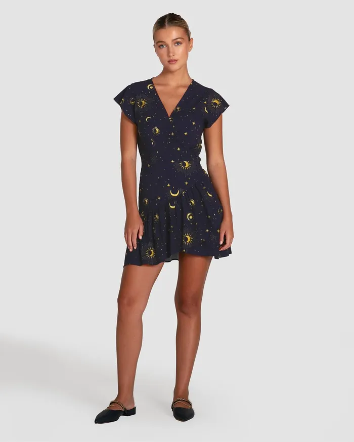 Women Dresses Belle and Bloom Love Shack Mini Wrap Dress 8211 Navy